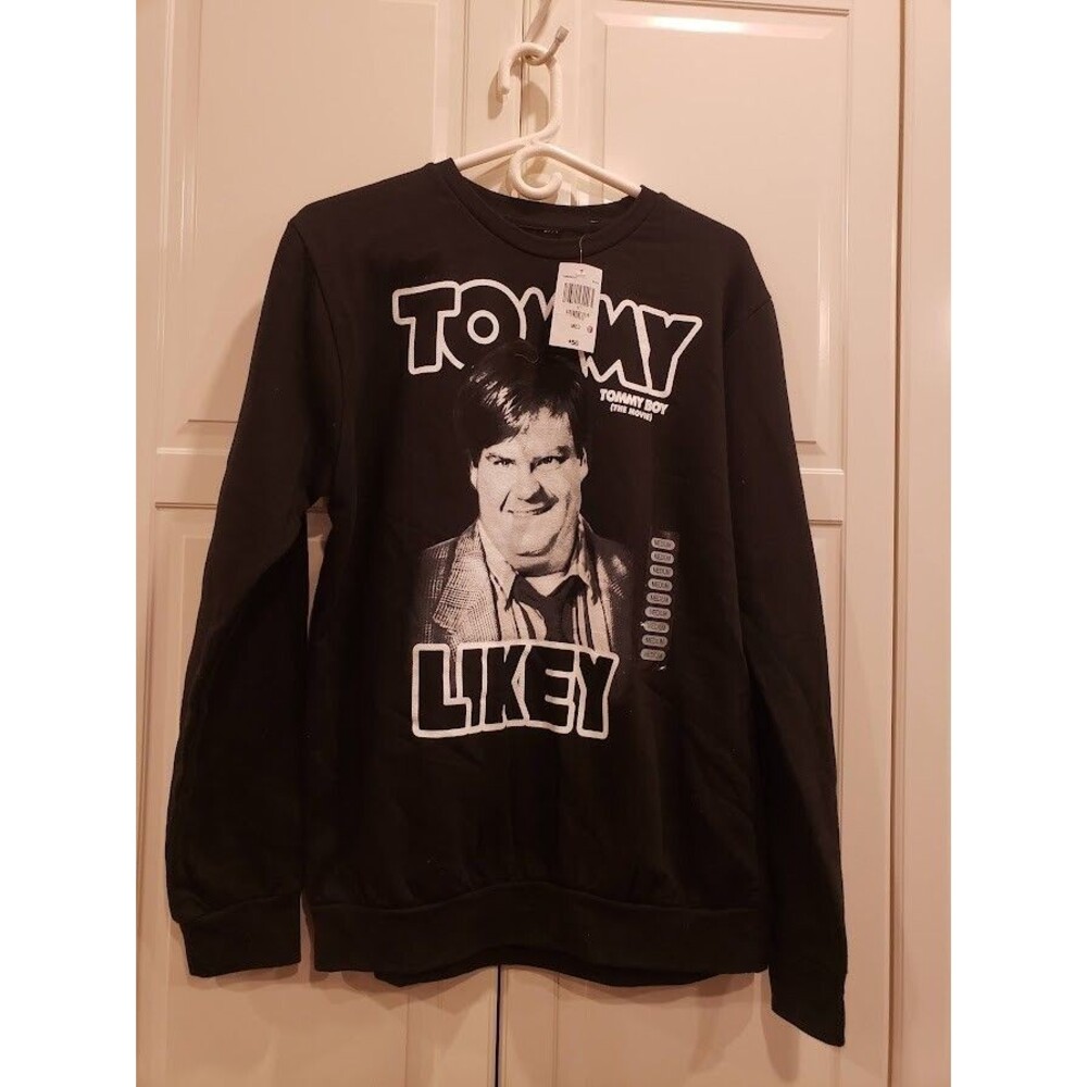 Tommy Likey! Movie Chris Farley Tommy Boy Retro Funny Sweatshirt Mens MEDIUM NEW - Picture 2 of 6